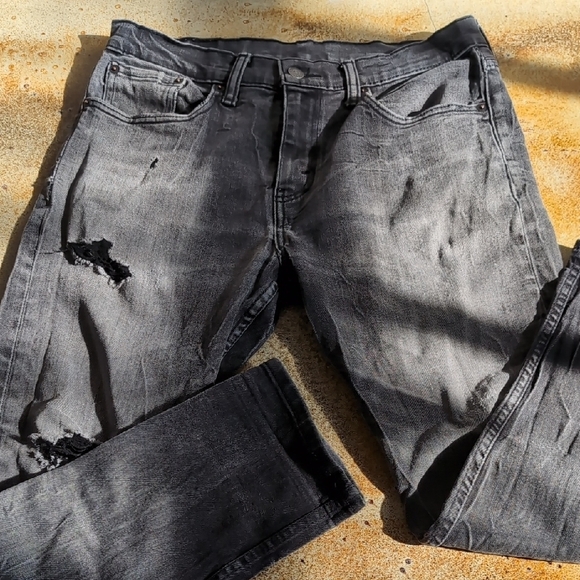 Levi's | 512 Black Acid Stretch Jeans with Distressed Vintage Style Size 32 - Picture 1 of 10